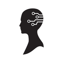 Digital Head of Male icon. Isolated vector Illustration