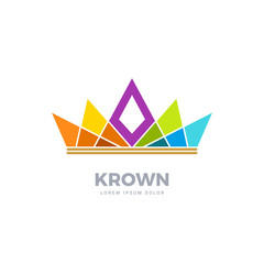 Obraz premium Colorful crown sign. Isolated Vector Illustration