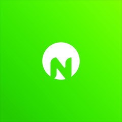 Letter N leaves logo icon design template elements on green background