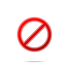 No sign isolated on white background. Vector illustration