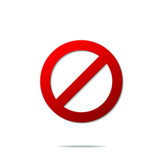 No sign isolated on white background. Vector illustration