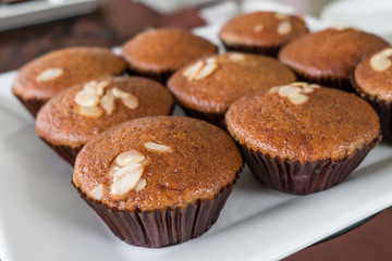 Banana cakes on white dish