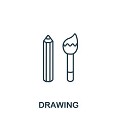 Drawing icon from hobbies collection. Simple line element Drawing symbol for templates, web design and infographics