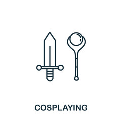 Cosplaying icon from hobbies collection. Simple line element cosplaying symbol for templates, web design and infographics