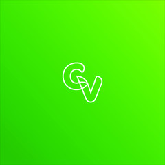 Letter CV leaves logo icon design template elements on green background