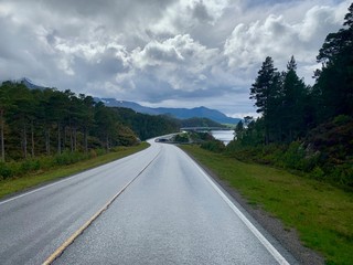 Snake road before the bridge, ⁨Ertvågsøya⁩, ⁨Foldfjorden⁩, ⁨Norway⁩