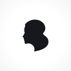 Abstract Woman Silhouette and Letter B shape