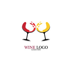 Wine logo design template.vector illustration of icon-vector
