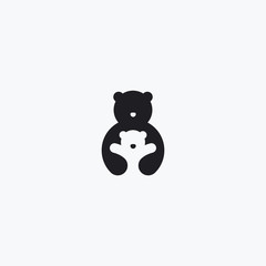 abstract sign of A Bear is holding A Child