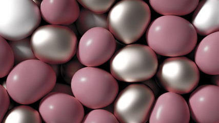 Beautiful background with beads, particles and simulation. 3d illustration, 3d rendering.