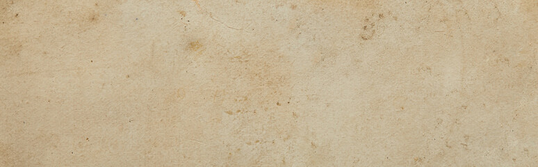 top view of vintage dirty beige paper texture with copy space, panoramic shot