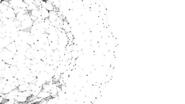 Abstract White Geometric network Polygonal or Low poly Style Sphere made From connected lines and dots