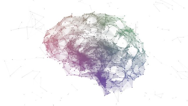 artificial intelligence (AI) brain animation on white background