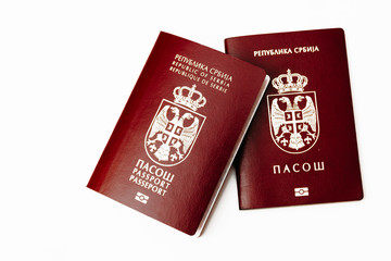 Old and new version of Serbian passport