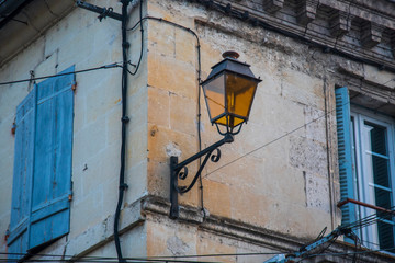 old street lamp on wall