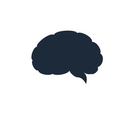 Black Brain Silhouette. Isolated Vector Illustration