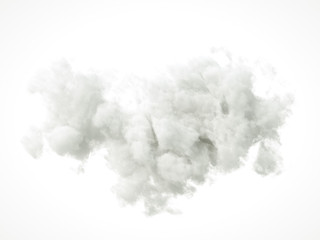 Fototapeta premium Cloud isolated, steam, smoke. 3d illustration, 3d rendering.