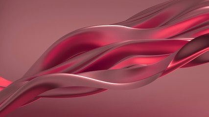 Beautiful luxury elegant backdrop with silk fabric drapery. 3d illustration, 3d rendering.