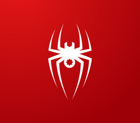 white Spider with wrench body on red background