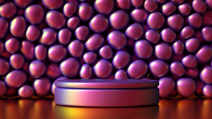 Beautiful background with beads, particles and simulation. 3d illustration, 3d rendering.