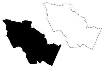 Obraz premium Saint Mary Parish (Parishes of Jamaica, Middlesex County) map vector illustration, scribble sketch St Mary map