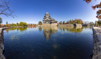 Matsumoto castle, a designated National Treasure of Japan, and the oldest castle donjon remaining in Japan. Construction began in 1592 and it is also known as Crow Castle, Japan.
