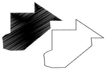 Tiris Zemmour Region (Regions of Mauritania, Islamic Republic of Mauritania) map vector illustration, scribble sketch Tiris Zemmour map
