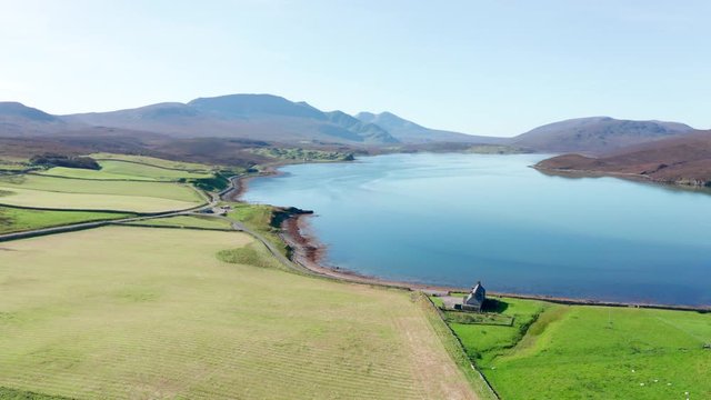 Aerial View Over Kyle of Durness in Scotland