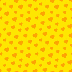 Valentines Day seamless vector pattern with yellow hearts