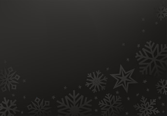 Fototapeta premium Black vector snowflakes on black background