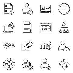 Fototapeta premium management set icon template color editable. Business People pack symbol vector sign isolated on white background icons vector illustration for graphic and web design.