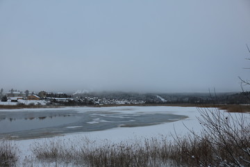 The lake near the town
