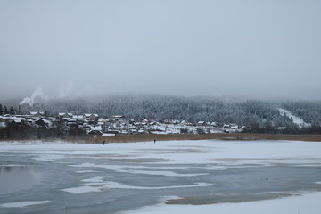 Town in winter
