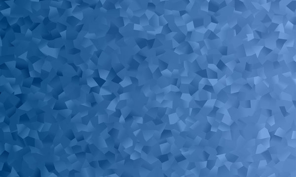 Classic Blue Glittering Irregular Polygonal Pattern Vector Background. 2020 Color of the Year. Shimmering Gradient Galvanized Surface Texture. Shiny Sparkling Random Specs.