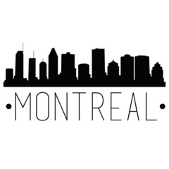 Fototapeta premium Montreal Canada Skyline Silhouette City Design Vector Famous Monuments.