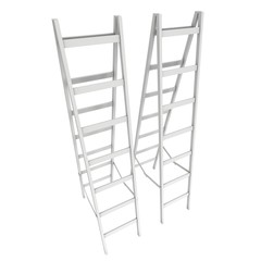 Step ladder. 3d render isolated on white