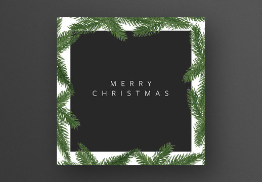 Christmas Greenery Frame Card Layout