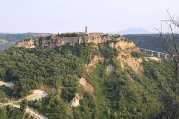 Fototapeta na wymiar The rock spur of Civita Castellana in Lazio - Italy