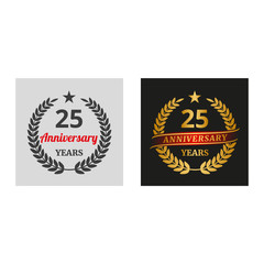 Anniversary laurel wreath in two versions.