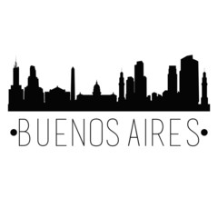 Fototapeta premium Buenos Aires Argentina City Skyline Silhouette City Design Vector Famous Monuments.