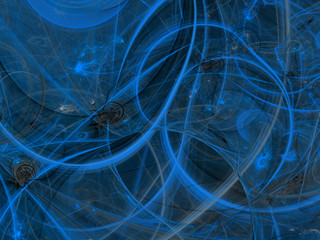 blue abstract fractal background 3d rendering illustration
