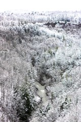 Valley in the Winter Aerial View