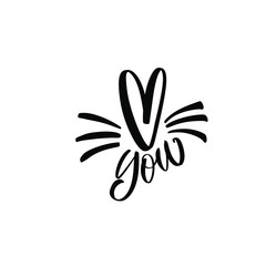 Love you. Valentine's Day. Great lettering and calligraphy for greeting cards, stickers, banners, prints and home interior decor.