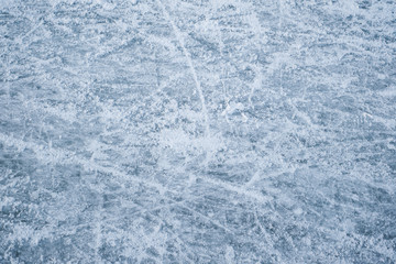 Blue ice with skate scratches