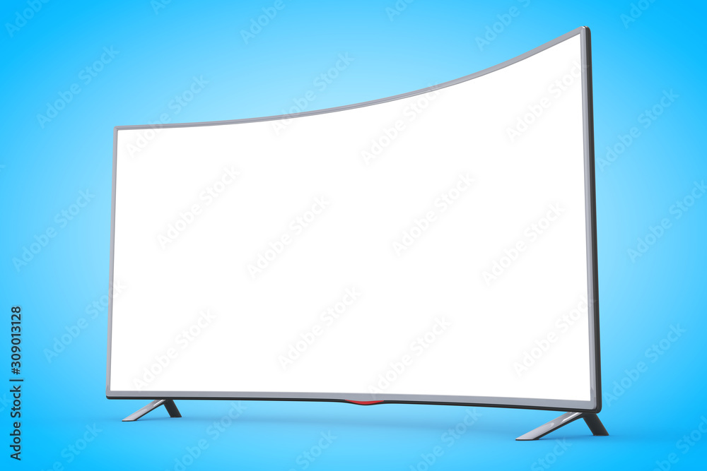 Aufkleber modern curved led or lcd tv screen. 3d rendering