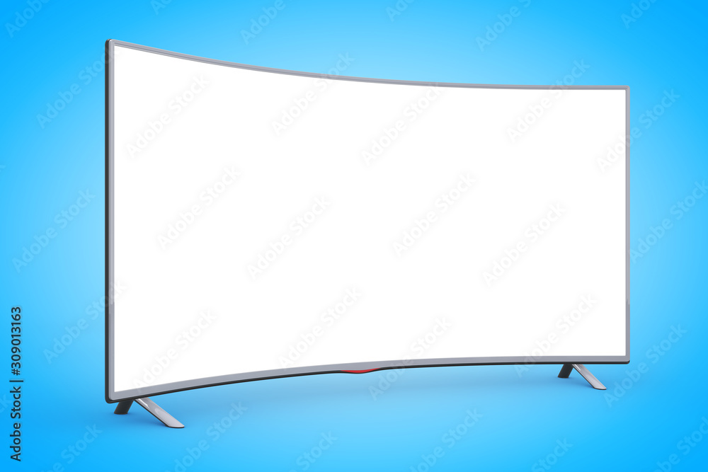 Aufkleber modern curved led or lcd tv screen. 3d rendering