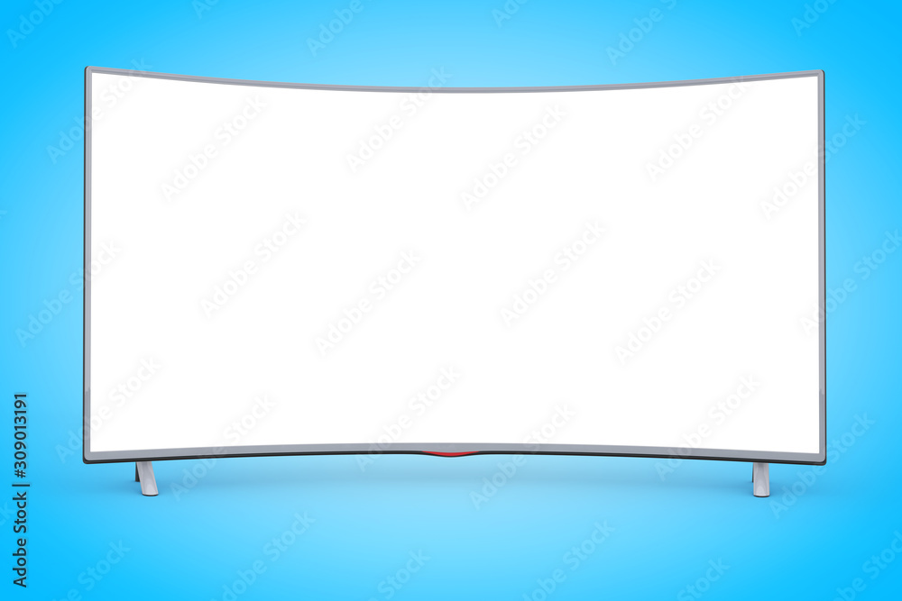Aufkleber modern curved led or lcd tv screen. 3d rendering