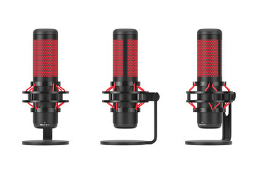 Modern Desktop Condencer Studio Microphone. 3d Rendering