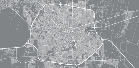 Urban vector city map of Cordoba, Argentina