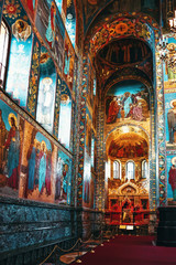 Fototapeta na wymiar ST. PETERSBURG, RUSSIA FEDERATION - JUNE 29:Interior of Church Savior on Spilled Blood . Picture takes in Saint-Petersburg, inside Church Savior on Spilled Blood on June 29, 2012.